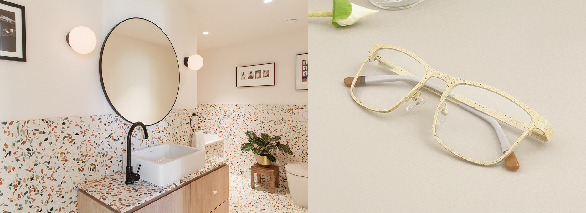 Terrazzo-Marble Metal Eyewear design