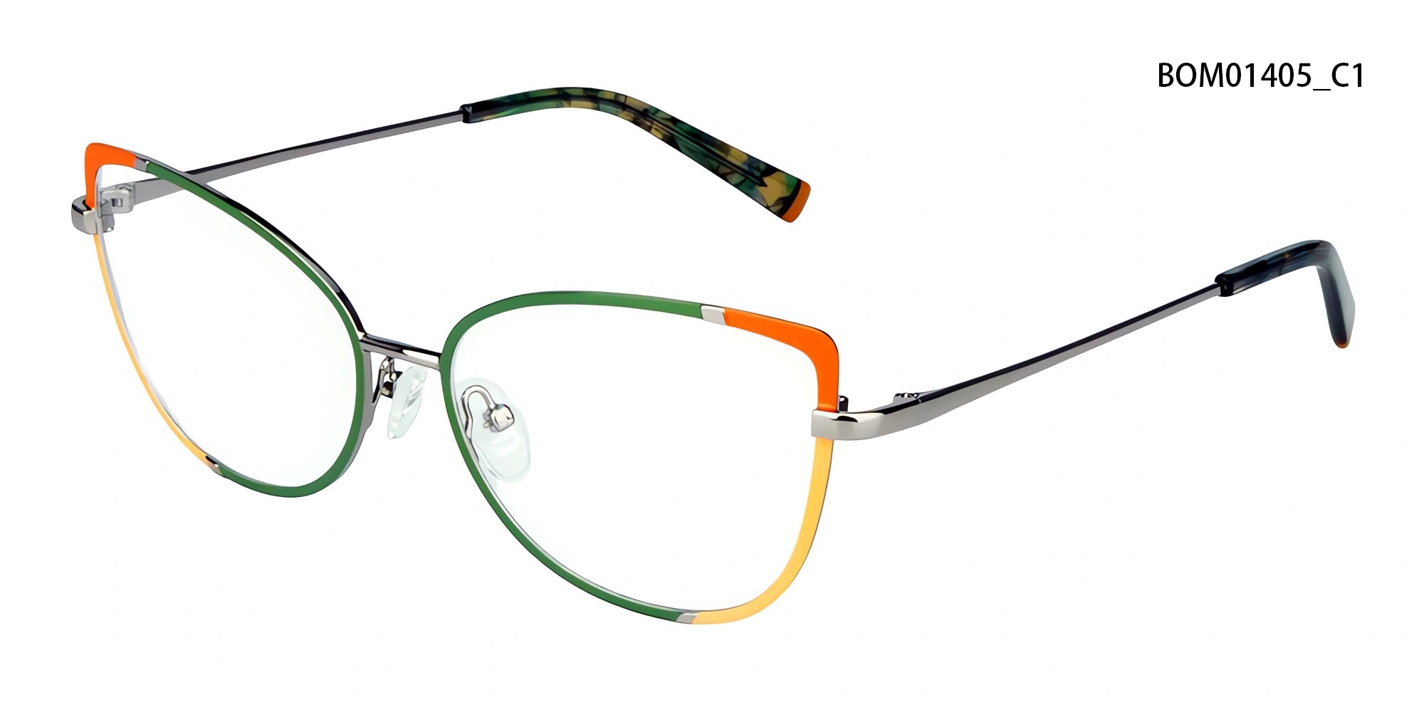Women's Color-Block Metal Optical Frame | Lightweight Fashion Eyewear detail 2
