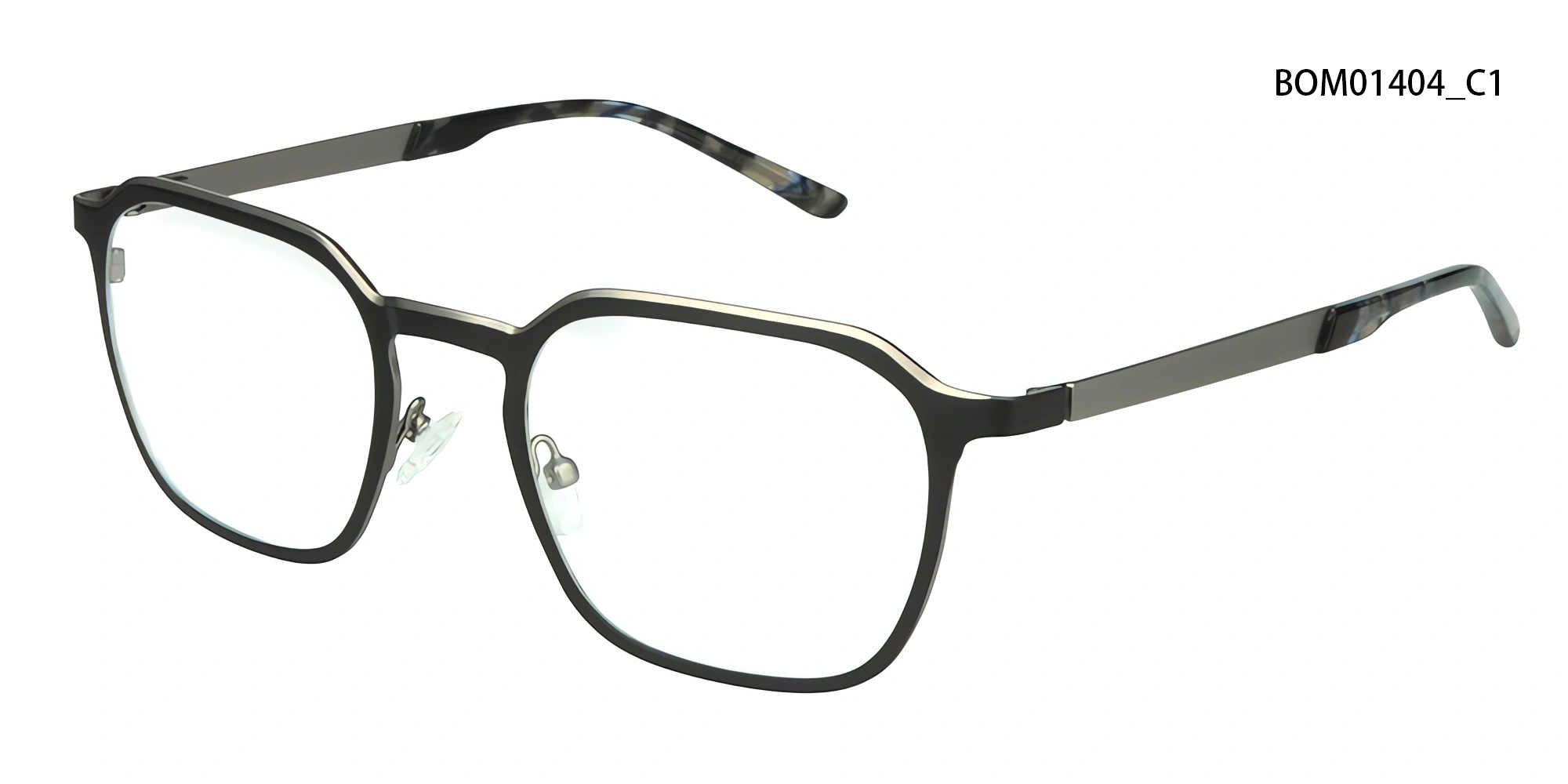 Men's Square Metal Optical Frame | Lightweight Business Eyewear detail 2