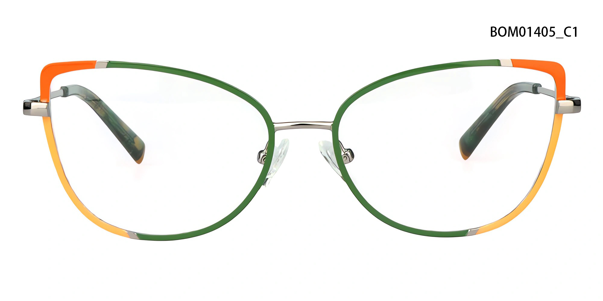 Women's Color-Block Metal Optical Frame | Lightweight Fashion Eyewear detail 1