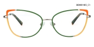 Women's Color-Block Metal Optical Frame | Lightweight Fashion Eyewear detail 1