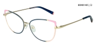Women's Color-Block Metal Optical Frame | Lightweight Fashion Eyewear detail 3